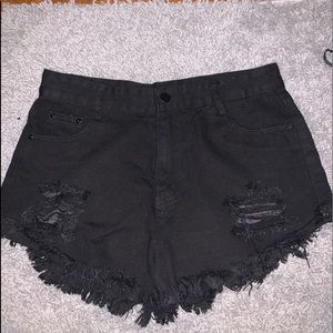 Black Jean Shorts